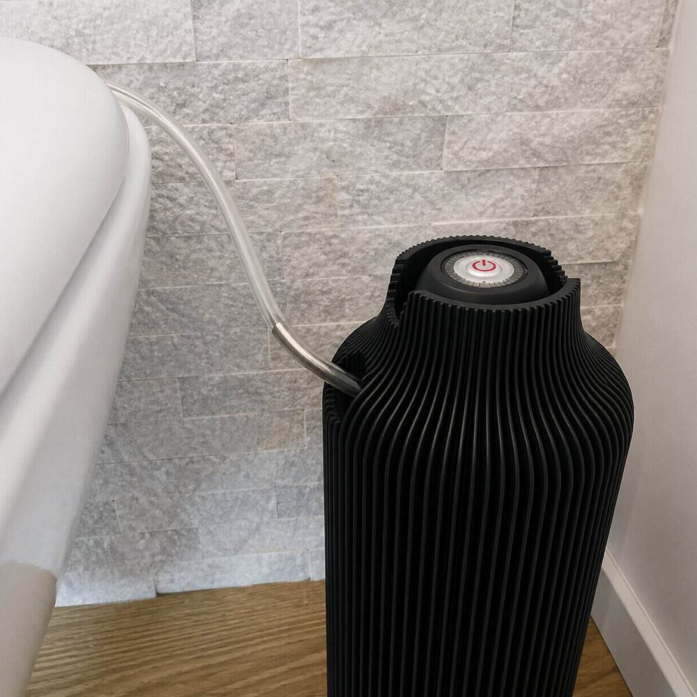 cleanita mobiles bidet stationaeres bidet komplettset schwarz front edelstahlrohr einsatz